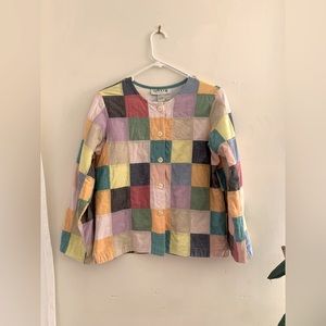 Vintage Orvis Quilted patchwork multicolor top size 8
